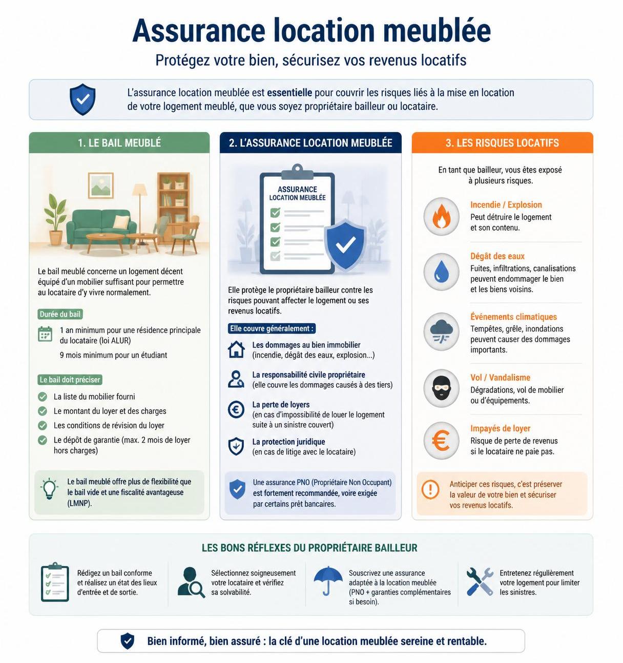 découvrez notre guide complet sur l'assurance location meublée pour protéger votre bien et sécuriser vos revenus locatifs en toute sérénité.